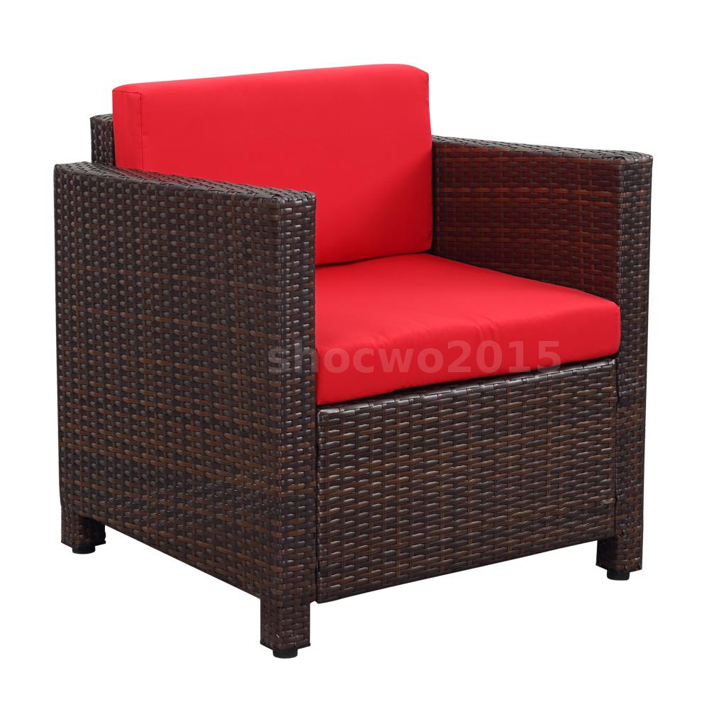 4pcs Outdoor Rattan Wicker Patio Furniture Sofa Chair ...